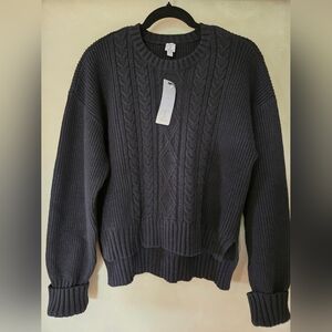 NWT Tristan | Classic Black Cable Knit Sweater, Size M